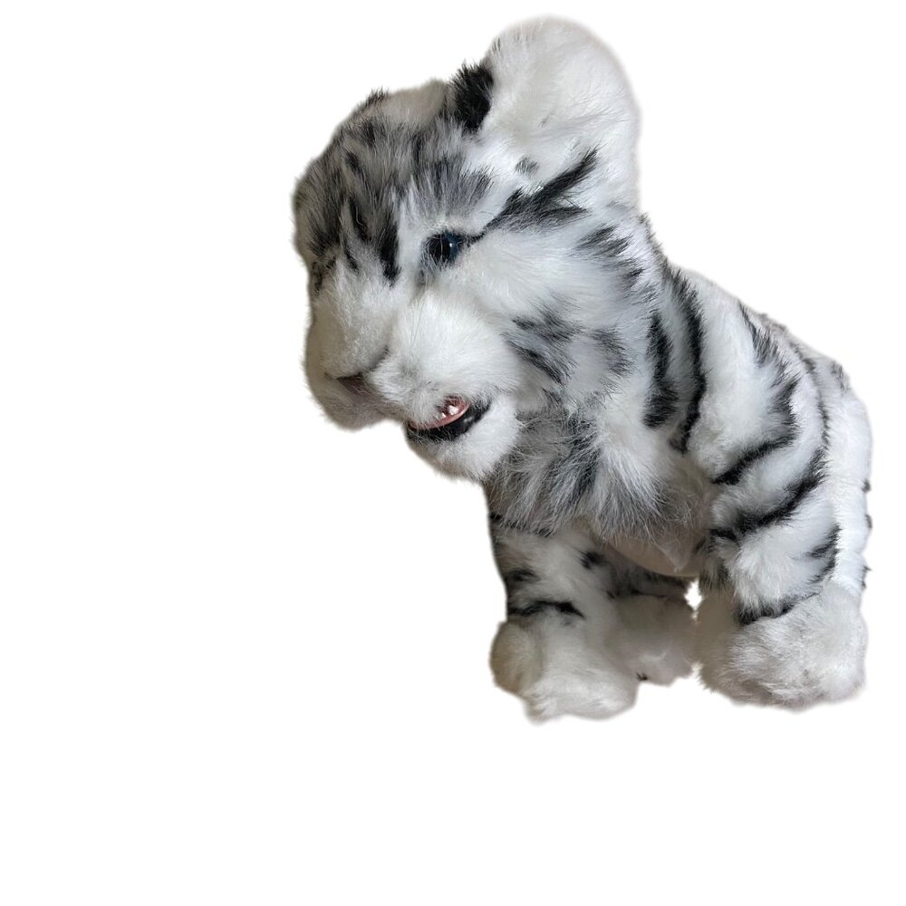 Wow Wow Mechanical White‎ Tiger Cub Stuffed Animal Plush Toy Black Stripes 14